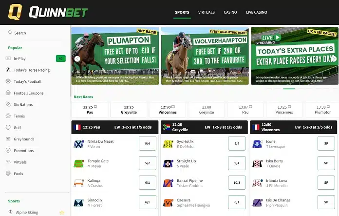 QuinnBet horse racing betting sites