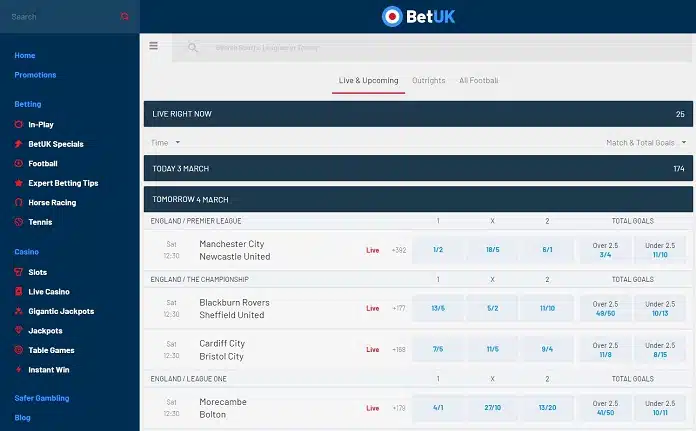 BetUK is one the leading BTTS betting sites in the UK