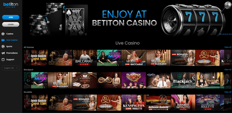 Betiton live casino