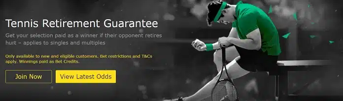 Tennis Retirement Guarantee from bet365