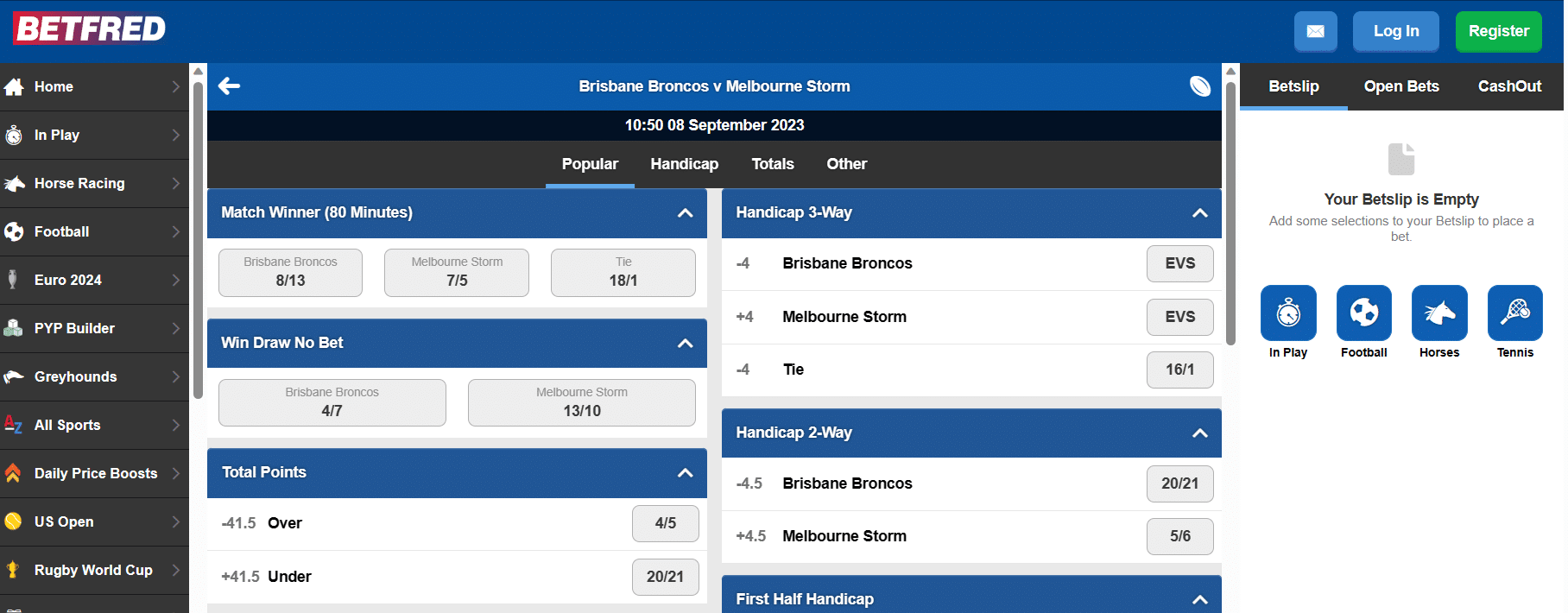 Rugby League Betting Sites Handicap