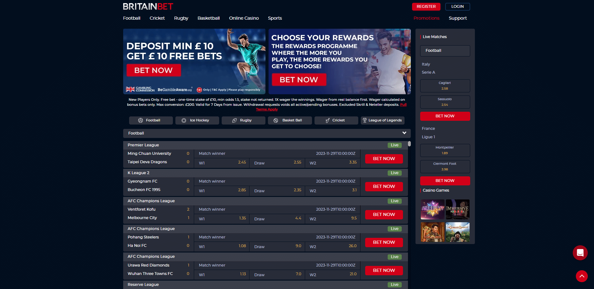 Visit BritainBet and Register for an Account
