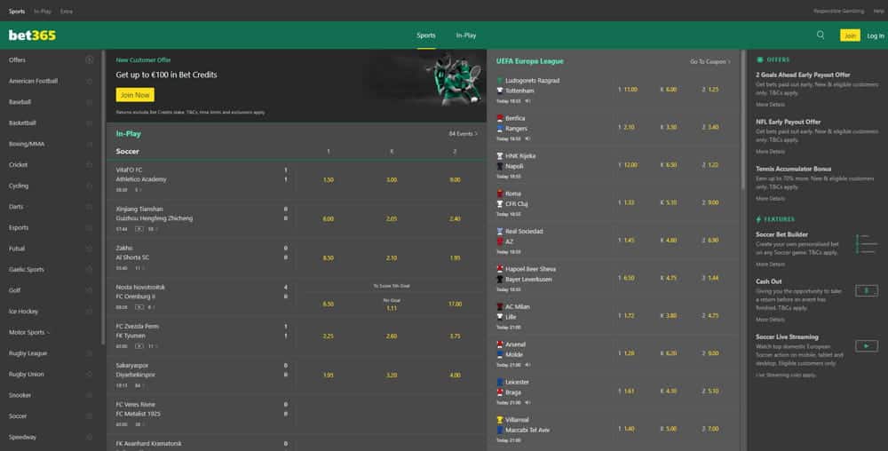 bet365 homepage sports